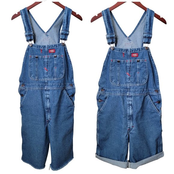 Dickies Custom Cut Off Carpenter Shortalls Denim Jean Overall Shorts